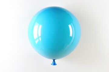 colorful party balloon in bright blue hue with glossy finish displayed against white backdrop