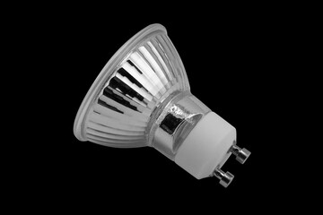 LED light bulb isolated on black background. Energy super saving electric lamp
