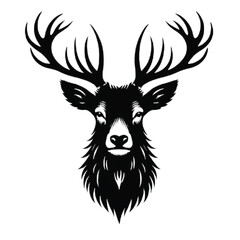 A silhouette Deer Face vector