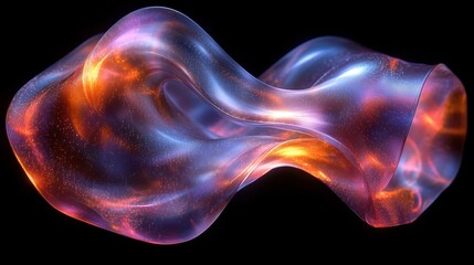 abstract animation rotating iridescent shape on black background seamless looped video 3d rende