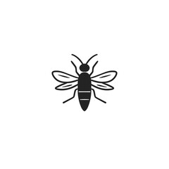 Flat Mosquito Logo Design with Transparent BG png 
