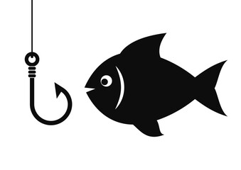 Empty fish hook vector icon