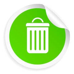 Green vector sticker with organic waste bin