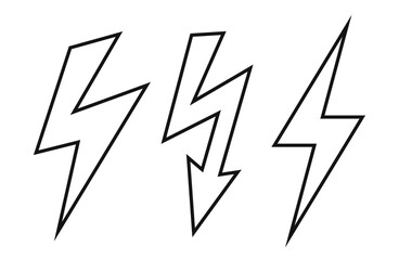 Thunder bolt vector line icon