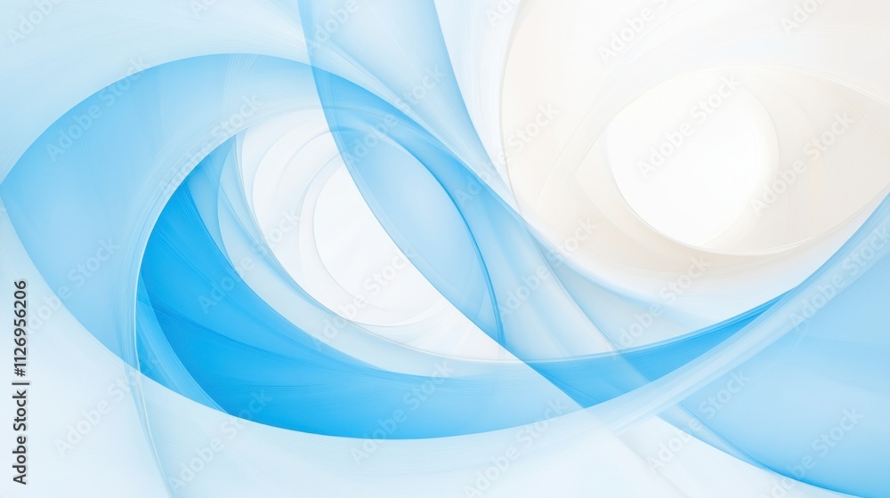 Aufkleber elegant blue wave patterns with soft abstract design and light background