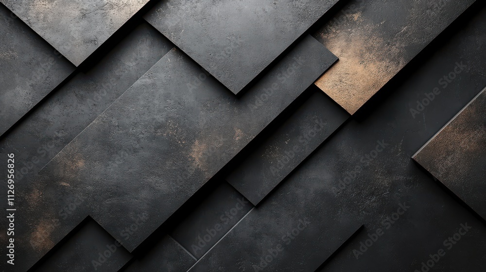 Poster abstract background design composition with black geometric shape