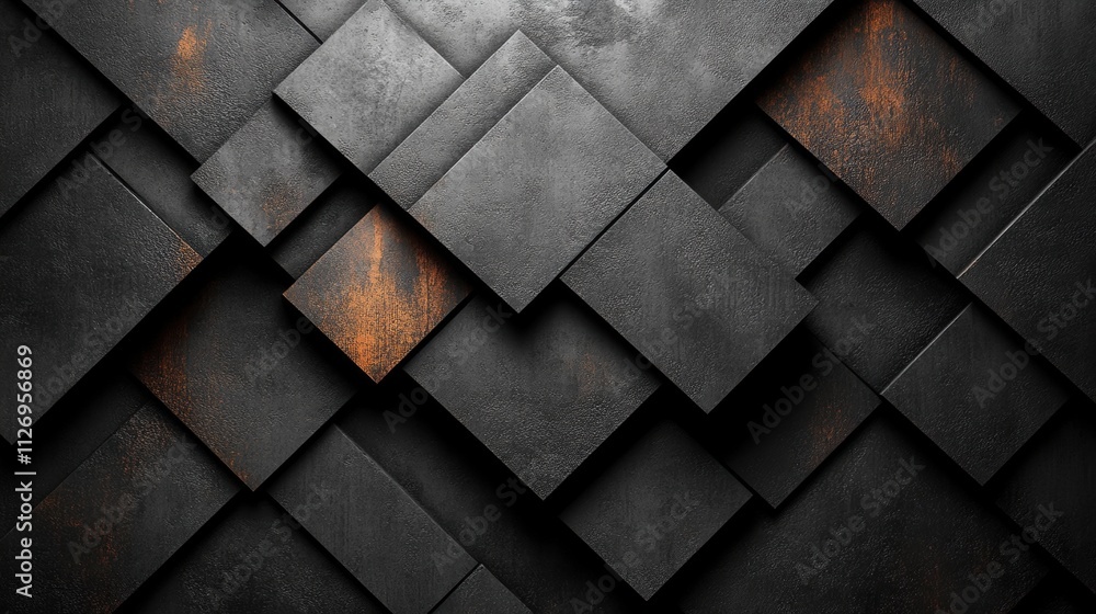 Poster abstract background design composition with black geometric shape