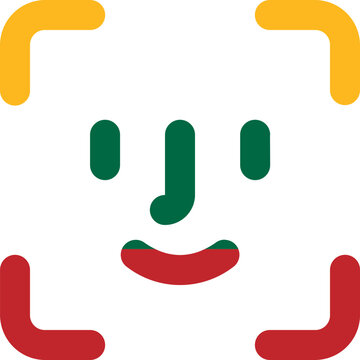 recommend clip art: Lithuania flag on Face ID outline icon
