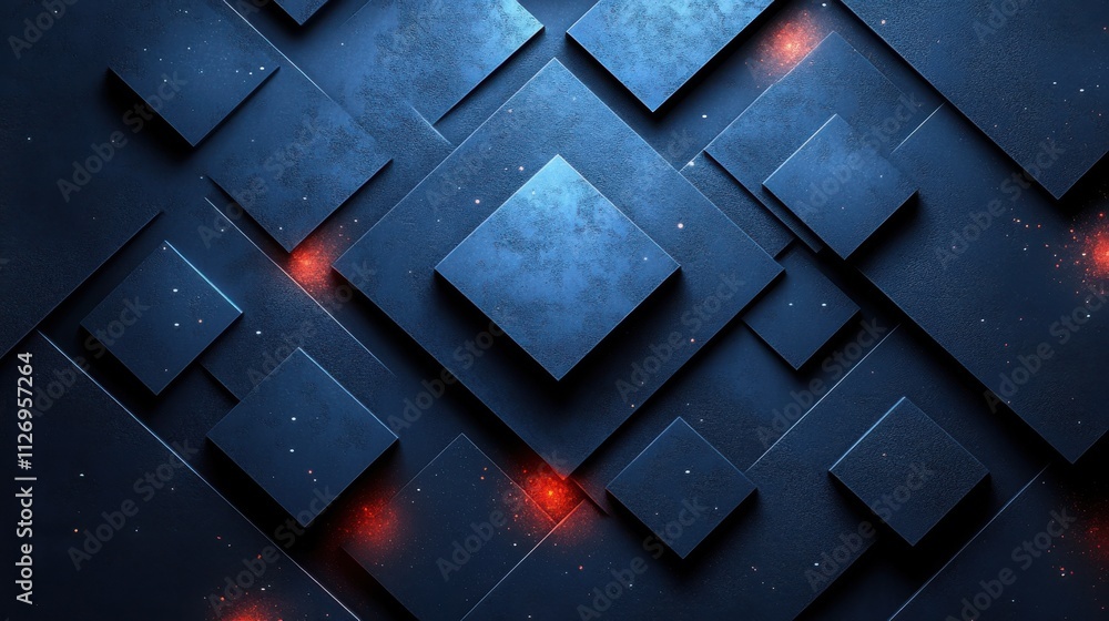 Poster abstract background design composition with blue geometric shape