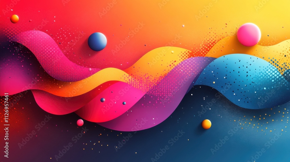 Poster abstract background design composition with colorful geometric shape