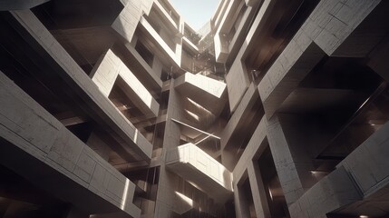 Dramatic Architectural Abstractions: Geometric Patterns and Shadows in an Urban Setting