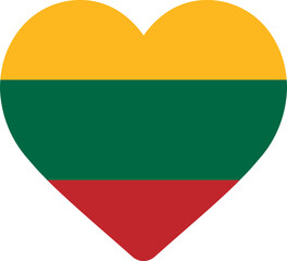 Heart Icon on Lithuania Flag