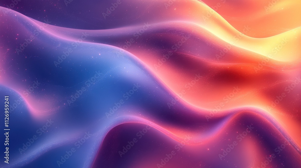 Poster abstract background design wavy iridescent shape 3d rende
