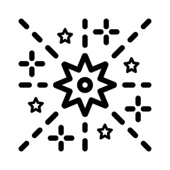 Icon Fireworks Burst With Style Outline