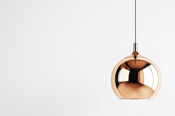 A gold colored lamp hanging from the ceiling