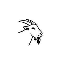 Clean Simple Goat Logo Icon with Transparent Background PNG