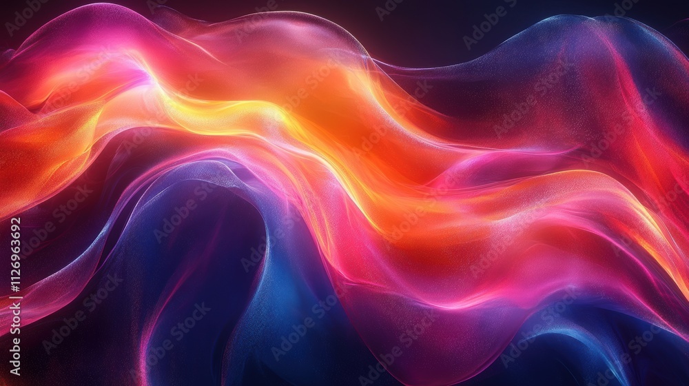 Poster abstract colorful shape dark background design 3d rende