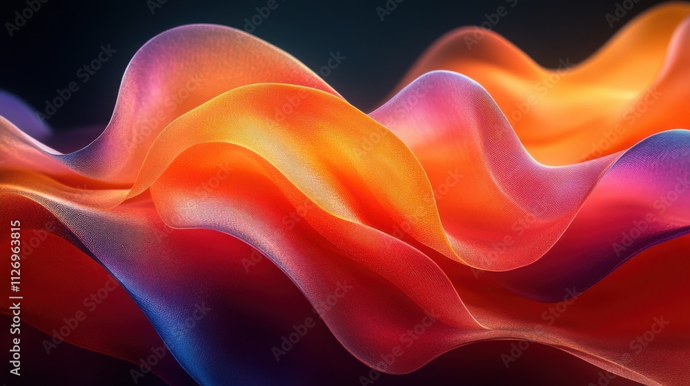 Aufkleber abstract colorful shape dark background design 3d rende
