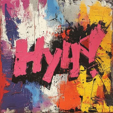 Colorful abstract urban graffiti with vibrant energetic style