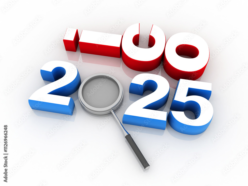 Poster 3d rendering initial coin offering with 2025