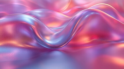 Naklejka premium abstract design wavy iridescent shape 3d rende