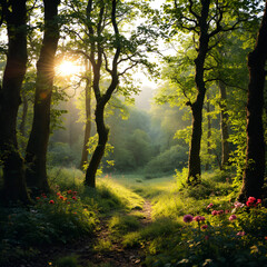 Obraz premium morning in the forest