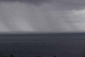 Dramatic weather over the coast of the big Island of Hawaii