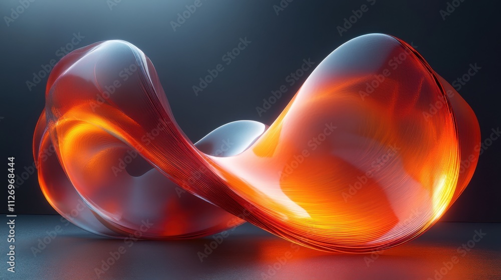 Poster abstract futuristic shape on black background 3d rende