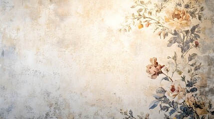 Textured Background with Vintage Floral Design