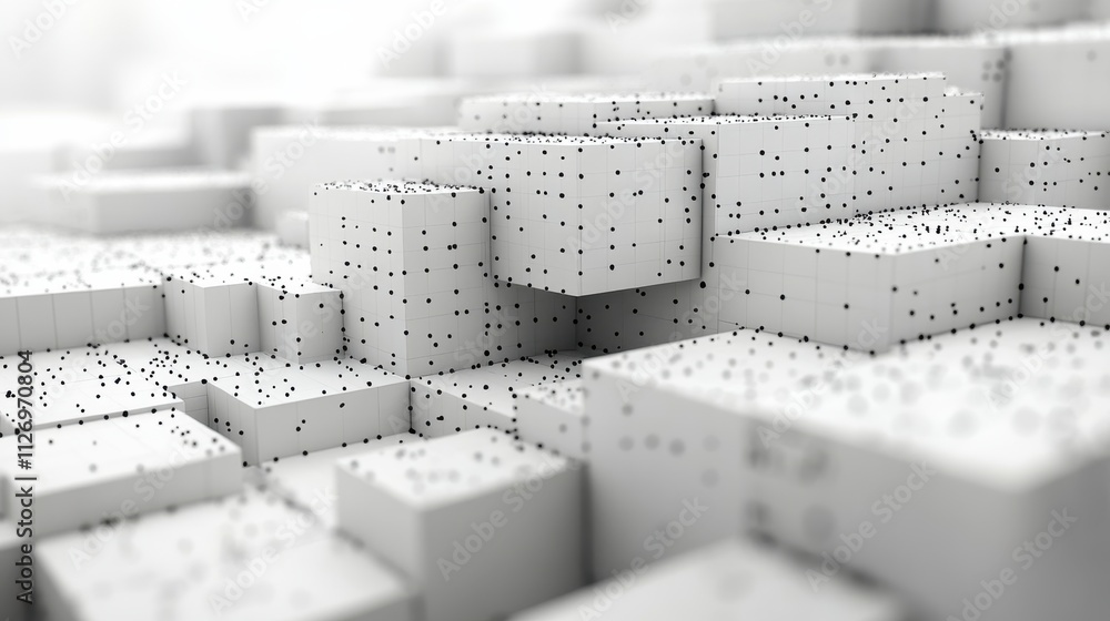 Poster abstract geometric blocks on white background 3d rende