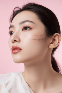 優美なポートレート：若い女性の横顔