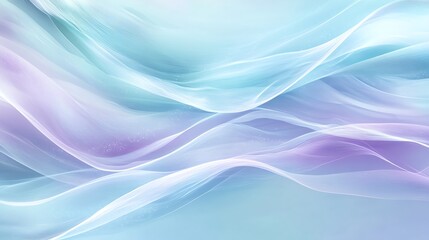 Fototapeta premium Abstract pastel flowing waves in soft blues and purples, creating a calming and ethereal effect.