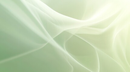 Fototapeta premium Soft blurred abstract background with light green gradient and flowing lines.