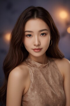 優雅なドレスを着た女性のポートレート