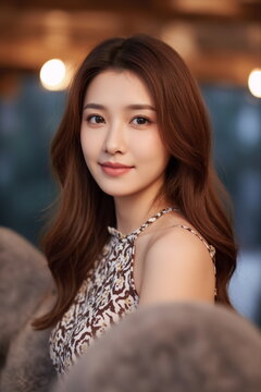 優雅なドレスを着た女性のポートレート