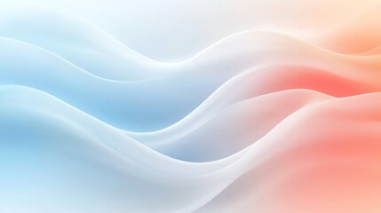 Obraz premium Abstract soft pastel waves creating a serene background with red and blue hues.