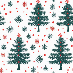 Seamless Patterns of christmas tree