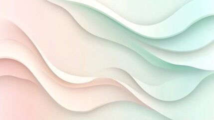 Fototapeta premium Abstract pastel-colored wave pattern on a fluid textured background, creating a soothing and modern aesthetic.