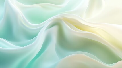 Obraz premium Abstract flowing fabric texture in pastel shades, soft waves creating a gentle and calming visual effect.
