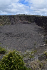 The dramatic volcanic craters and eruption areas from Mouna Loa in Volcanoes National Park, Hawaii