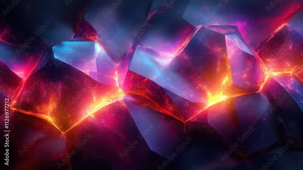 Poster abstract iridescent shape dark background design 3d rende