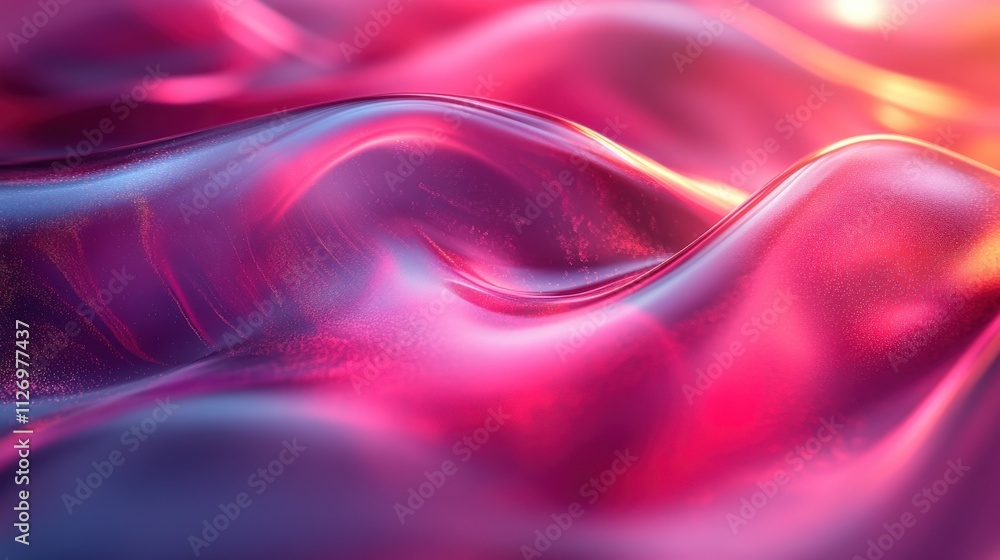 Poster abstract iridescent shape futuristic background design 3d render