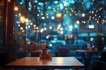 Night Cafe Table Illustration