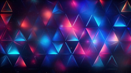 Abstract Neon Triangles Cosmic Background Design