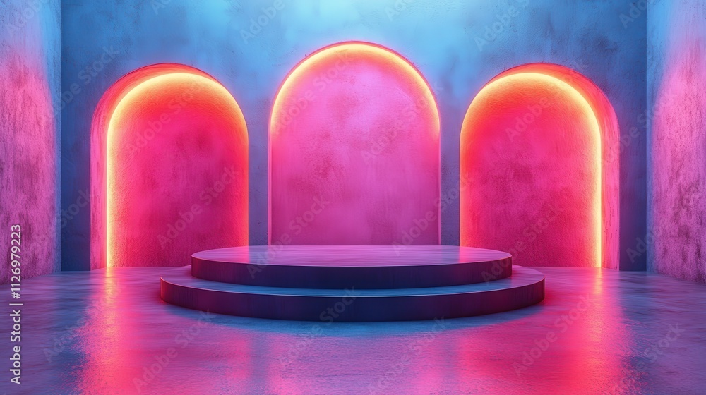 Aufkleber abstract minimalist shape light background design 3d render