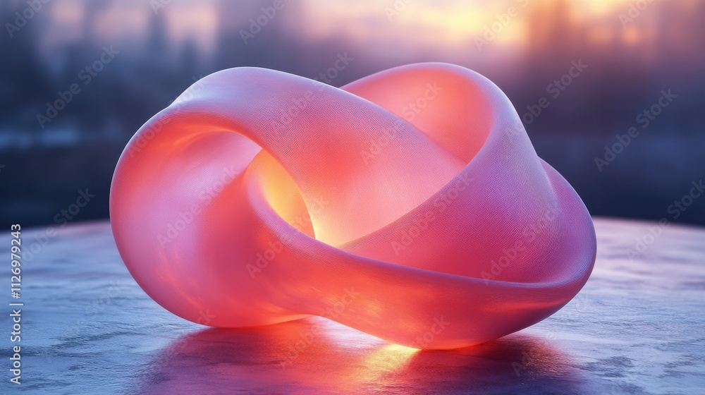 Aufkleber abstract minimalist shape light background design 3d render