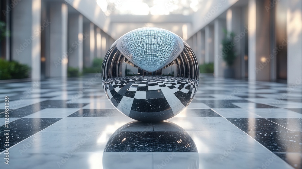 Poster abstract sphere 3d rende