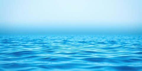 Naklejka premium Serene Ocean Surface Calm Water Texture with Gentle Waves and a Soft Blue Sky