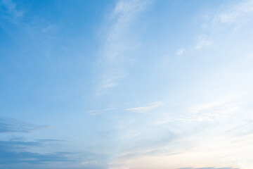 Serene Blue Sky with Wispy Clouds Nature Background