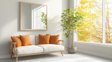 One way to maximize natural lighting in a living space is by strategically placing mirrors on walls opposite windows to reflect and amplify the incoming sunlight